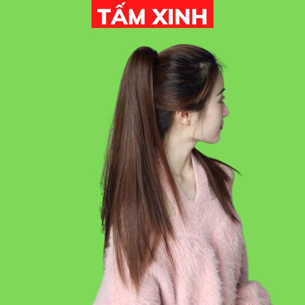 Tóc giả ngoạm đuôi thẳng nữ đẹp thời trang hàn quốc TẤM XINH - KẸP ĐUÔI THẲNG 60CM