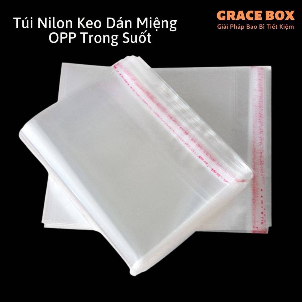 {Giá Sỉ} Túi Nilon Keo Dán Miệng OPP Trong Suốt, Bọc Kiếng, Đóng Gói, Đựng Phụ Kiện, Quần Áo - Công Ty Bao Bì Grace Box