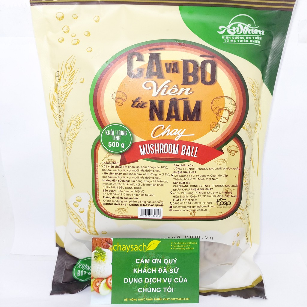 Cá & Bò Viên Từ Nấm Chay An Nhiên 500g, Thịt Chay, Thực Phẩm Chay Dinh Dưỡng - Chayhome