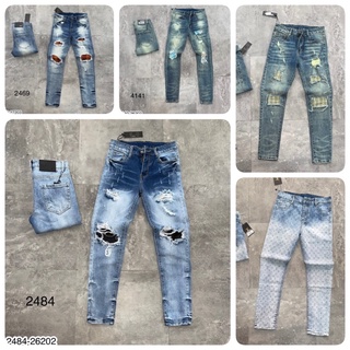 Quần côn nam đen khóa lệch mẫu đính đá siêu hot_Quần jeans côn nam cao cấp