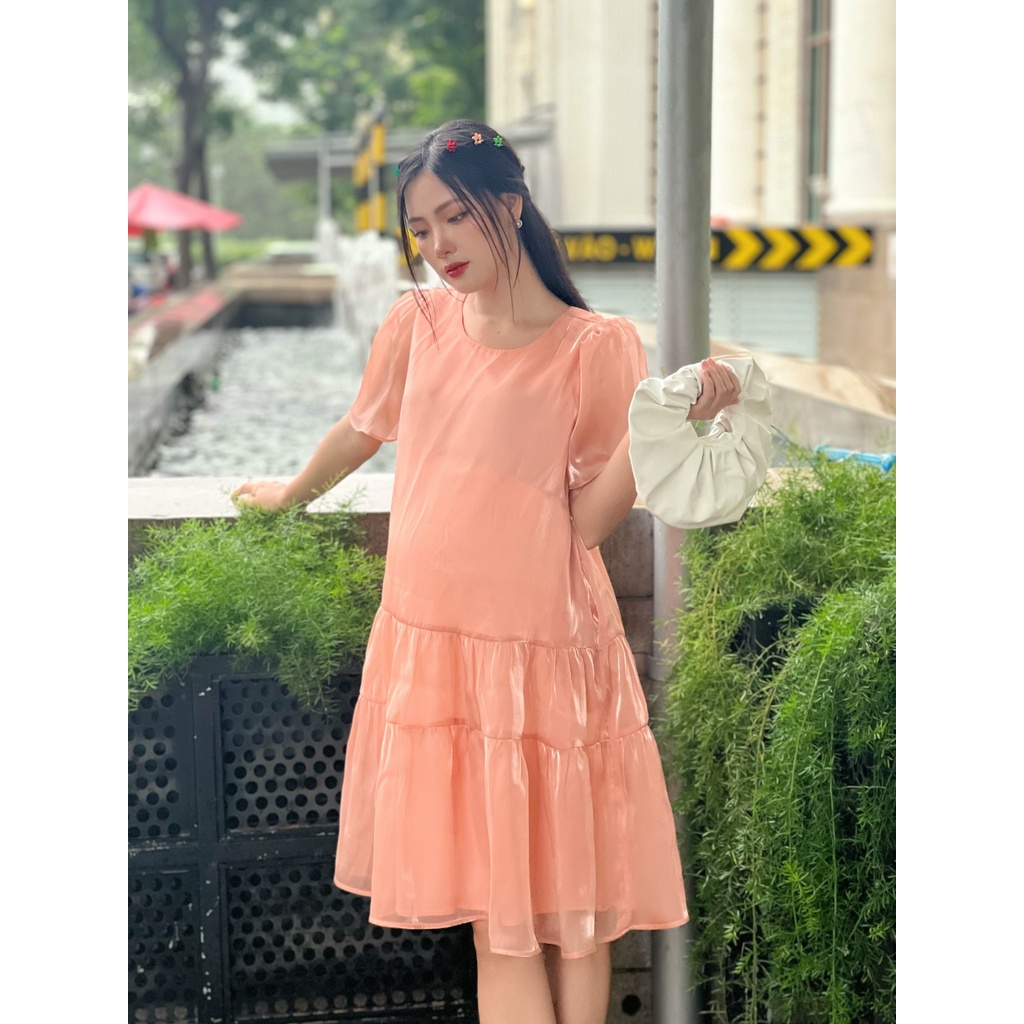 Đầm Bầu nhún tầng sang chảnh