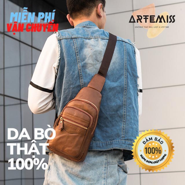 Túi chéo bao tử nam ⚡FREESHIP⚡da bò thật 100% hiện đại lịch lãm cao cấp, lịch lãm, bền, đẹp. BH 12 th Tặng Vớ nam YTP0 | BigBuy360 - bigbuy360.vn