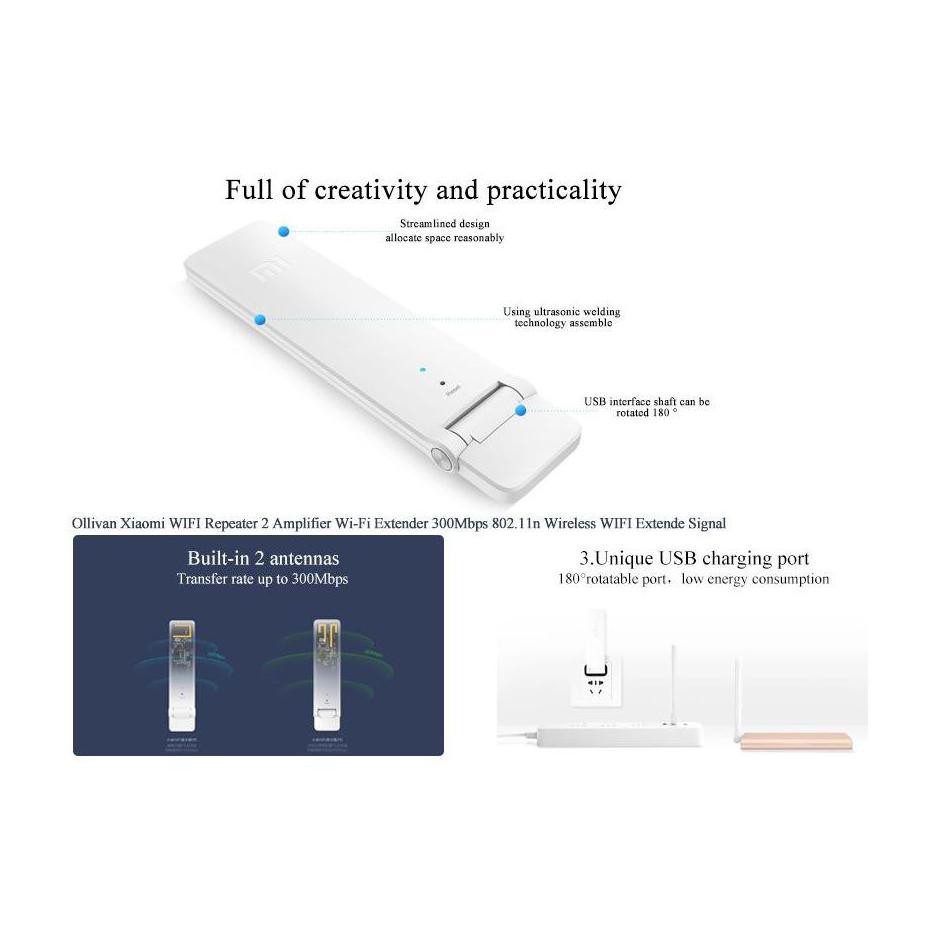 Thiết Bị Mở Rộng Wifi K44 Xiaomi Mi Phiên Bản 2 Usb 300mbps