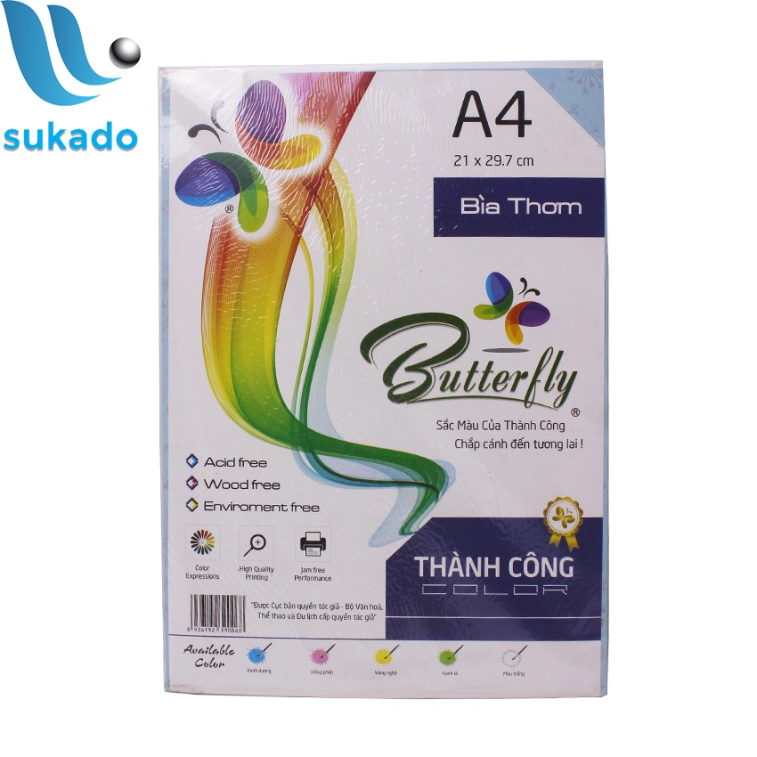 Bìa Thơm A4 cứng dày 180gsm xấp 100 tờ SUKADO