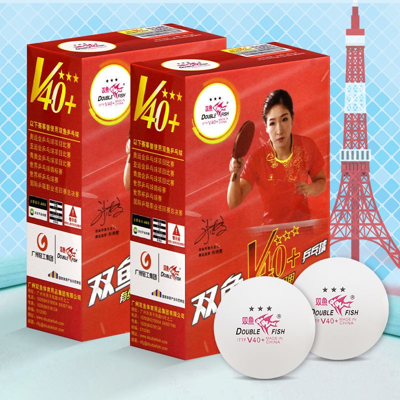 Quả bóng bàn thi đấu Double Fish V40+ 3*  Banh bóng bàn Double fish V40+ đạt tiêu chuẩn thi đấu quốc tế