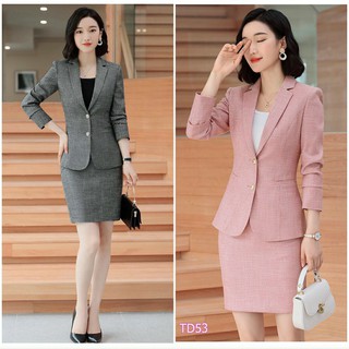 Set Nguyên Bộ Áo Vest Chân Váy Kèm Áo Trong - YB210342