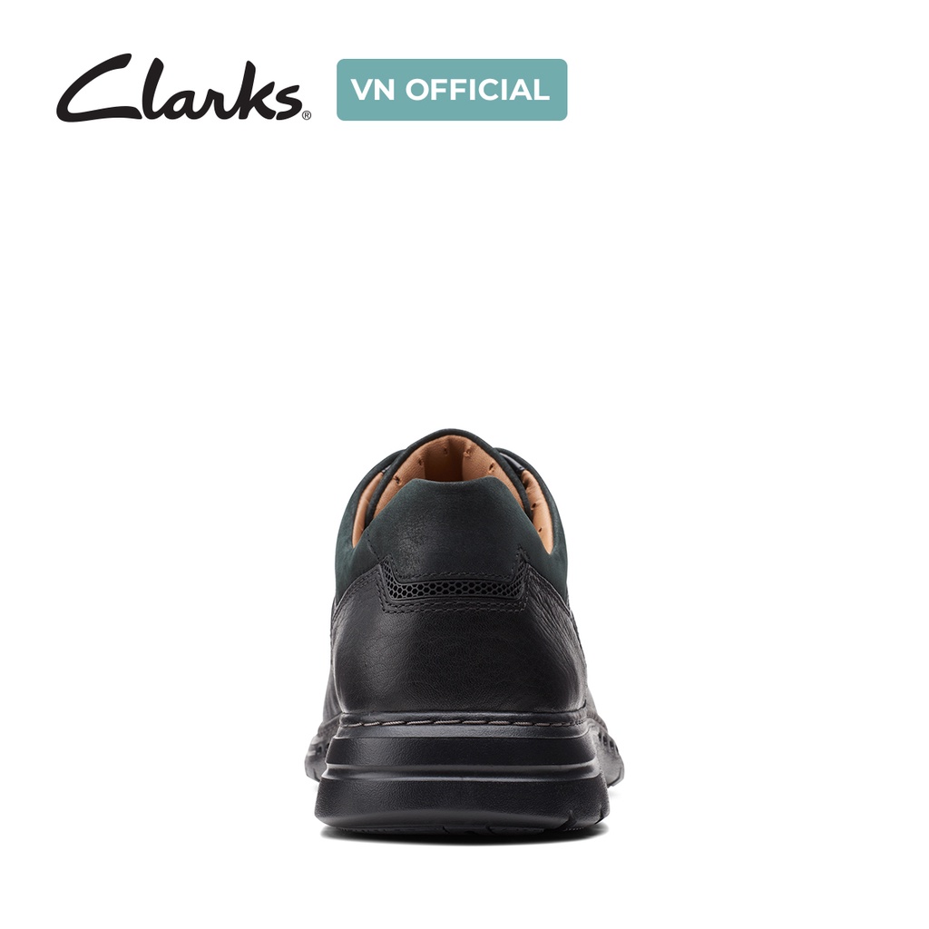 Giày Tây Da Nam CLARKS Un BrawleyLace Màu Black Tumbled