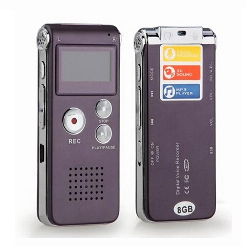 Máy ghi âm / âm thanh / ghi âm kỹ thuật số 8GB 13Hr Máy nghe nhạc MP3 Dictaphone có thể sạc lại