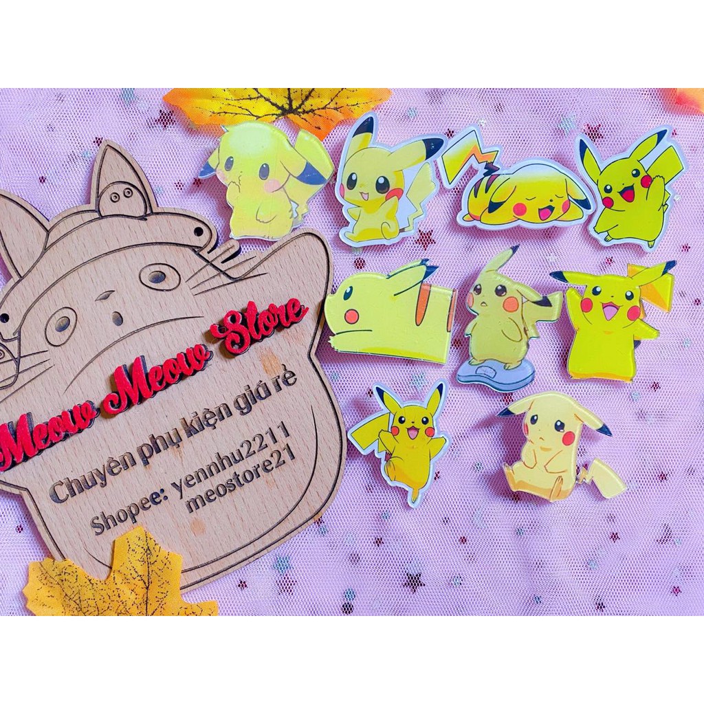 ❣️Ảnh thật+Được Chọn Mẫu❣️ Pin Cài Áo, Pin Cài  Balo Hình Pokemon, Pikachu size 4cm-5cm❣️