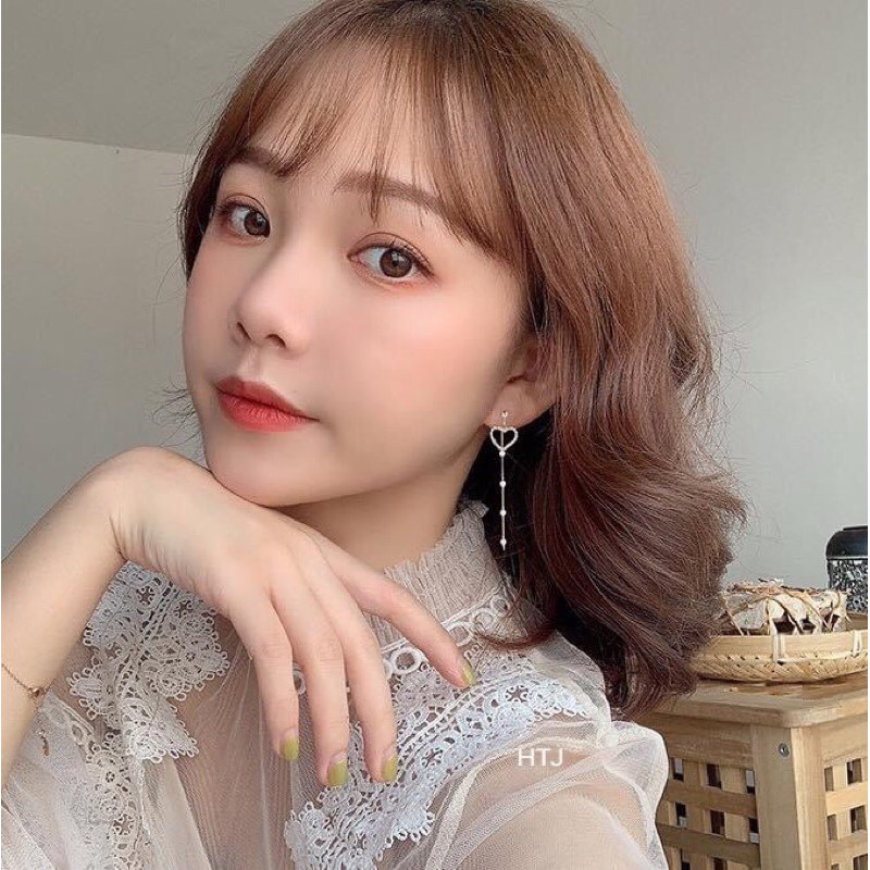 BÔNG TAI BẠC MẶT TIM CAO CẤP