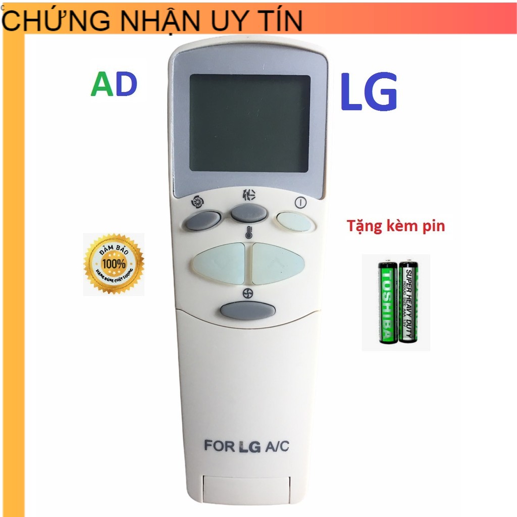 ĐIỀU KHIỂN MÁY LẠNH LG 6711A200 MẶT 3 NÚT TRẰNG XANH NHẠT -TẶNG KÈM PIN -ĐIỀU KHIỂN ĐIỀU HÒA LG 6711A20096C MẶT TO