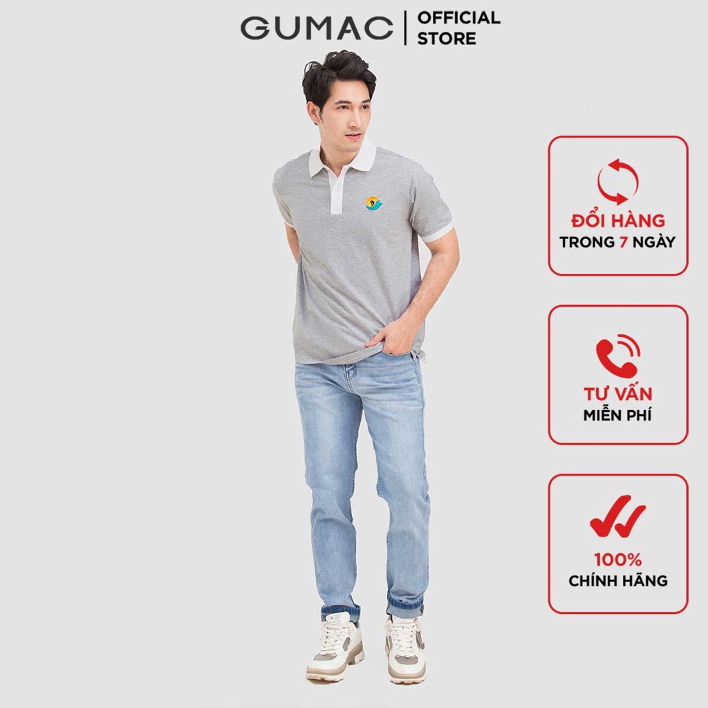 [Mã WABRGUM giảm 10% tối đa 30K đơn 99K] Áo thun polo nam phối bo cổ GUMAC ATNB6101