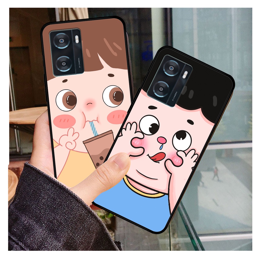 Ốp lưng Oppo A57 2022 in hình cô bé cậu bé ngộ nghĩnh, cute