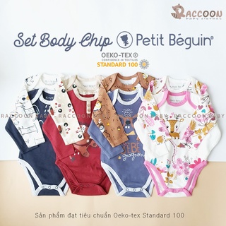 Bộ 2 áo tay dài body chip bé trai bé gái Petit Beguin (3-24m)