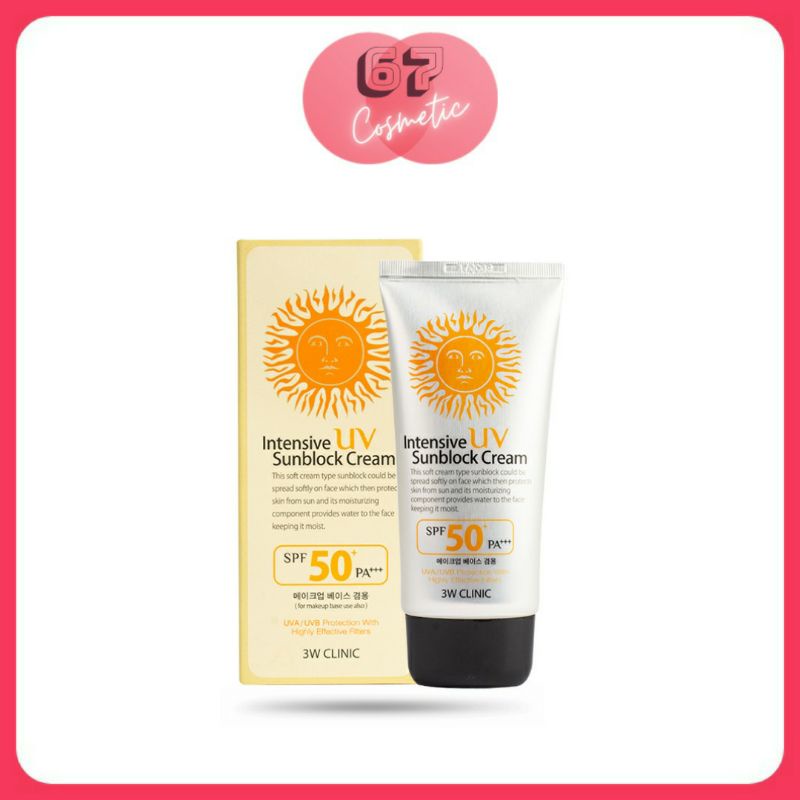 Kem chống nắng 3W CLINIC INTENSIVE UV SUNBLOCK CREAM SPF 50 PA+++