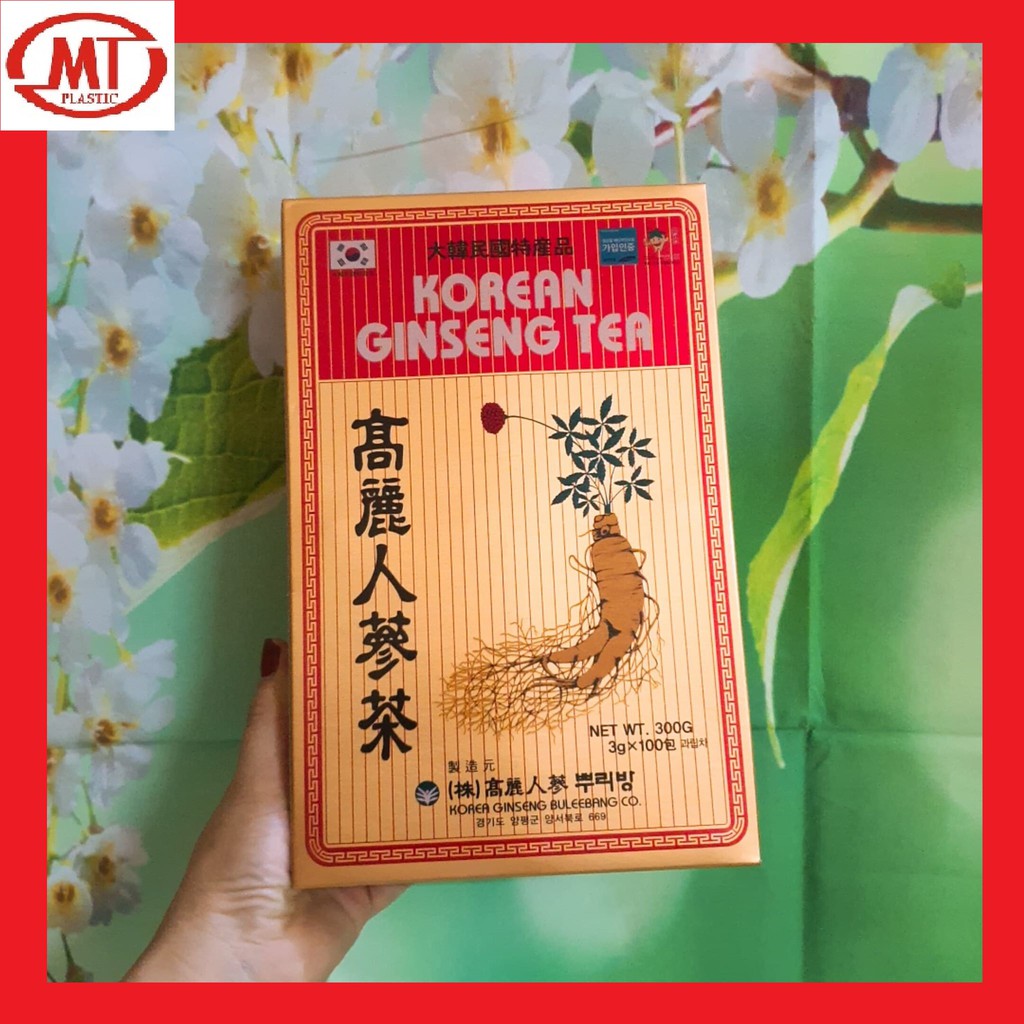 [Hôp 100 gói] Trà sâm hàn quốc Korean Ginseng tea date mới
