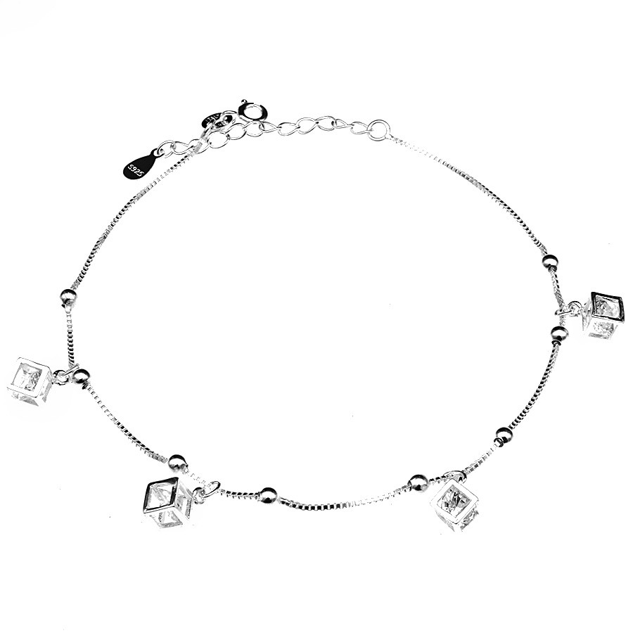 Lắc Tay Bạc Nữ Hình Khối Lập Phương | BigBuy360 - bigbuy360.vn