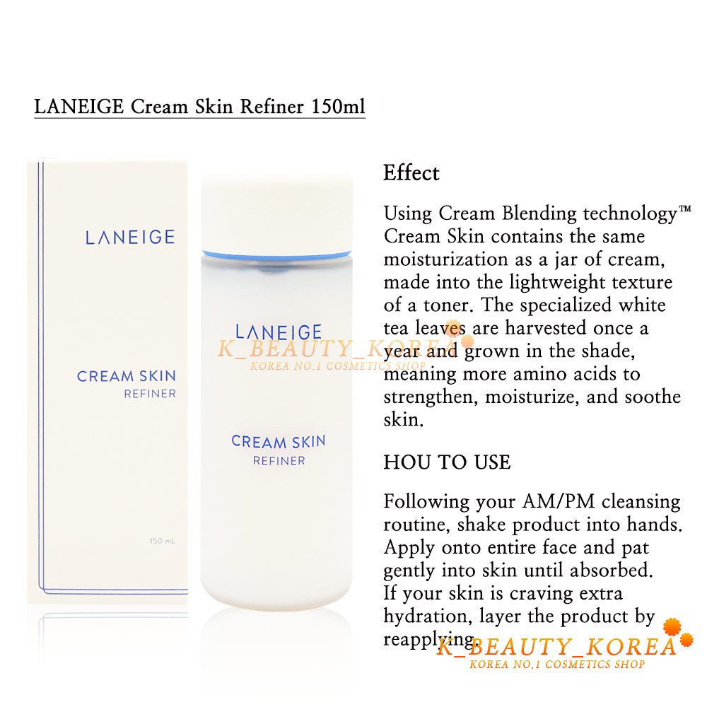 [LANEIGE] Cream Skin Refiner Nước cân bằng dưỡng ẩm 150ml | BigBuy360 - bigbuy360.vn