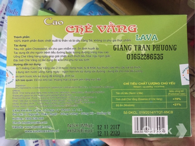 [Free ship 99k giao tại HN + HCM]Cao chè vằng lợi sữa, giảm cân