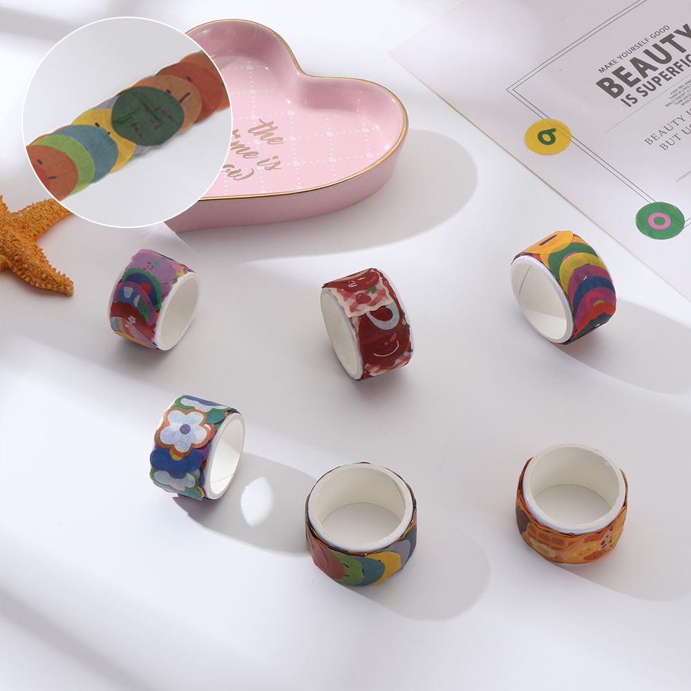 Set 100 Cuộn Băng Keo Giấy In Chữ Số Dễ Thương Dùng Để Trang Trí Đồ Thủ Công