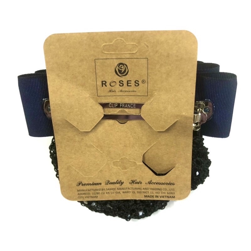Kẹp tóc nơ có lưới búi ROSES Hair Accessories