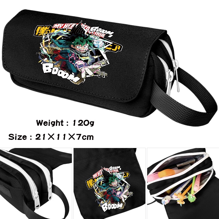 Túi Đựng Bút Bằng Vải Canvas Có Khóa Kéo In Hình Hoạt Hình My Hero Academia Dành Cho Học Sinh