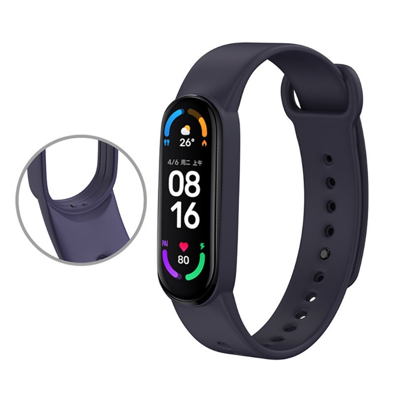 Dây Đeo Thay Thế Chất Liệu Silicon Màu Trơn Cho Mi Band 6