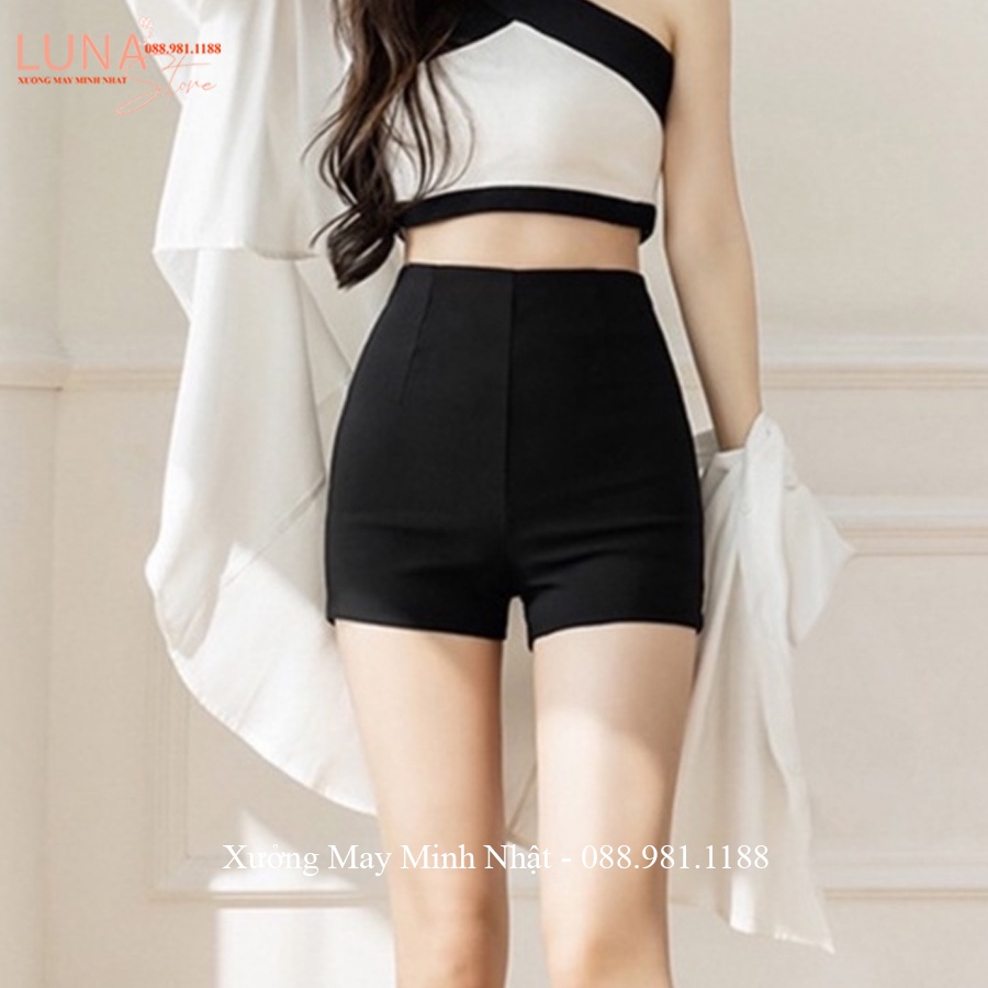 Quần short dance nữ lưng cao cạp liền khóa sau vải Umi co giãn - Quần đùi nữ ôm eo mông tập nhảy yoga gym múa tôn dáng