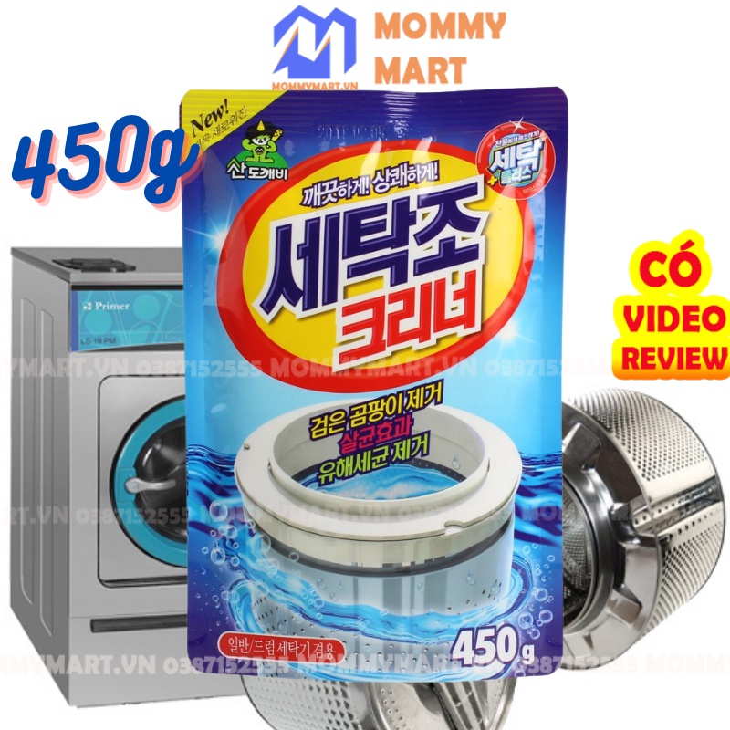 Bột vệ sinh lồng giặt, tẩy lồng giặt Hàn Quốc chính hãng Sandokkaebi gói lớn 450g Mommymart