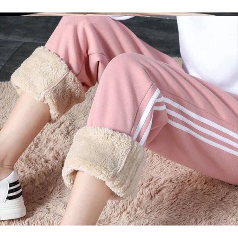 Quần jogger nữ lót lông cừu mềm mại ấm áp YUKAGO 225552225555