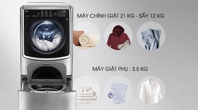 Máy giặt lồng đôi LG Inverter F2721HTTV/T2735NWLV (Miễn phí giao tại HCM-ngoài tỉnh liên hệ shop)