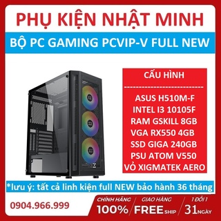 Bộ máy tính PC Gaming H510+i3 10105F+RX550 4GB+ram 8gb 2666 FULL NEW bảo hành 36 tháng lỗi 1 đổi 1 trong 30 ngày
