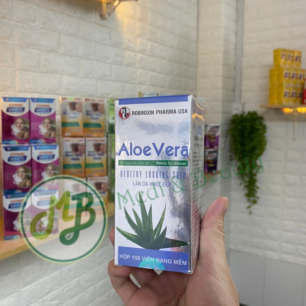 Combo[ 2 chai ] Dưỡng da, Chống lão hóa  Aloe Vera - Sữa Ong Chúa tặng 1 hộp Vitamin E thiên nhiên 30 viên - MediBeauty