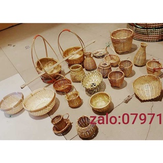 Bình hoa decor đan mây tre chụp hình, decor