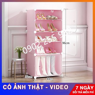 [GIẢM GIÁ] TỦ NHỰA LẮP GHÉP ĐA NĂNG ĐỂ GIÀY DÉP 6 Ô ( chia ô ) ĐỂ ĐƯỢC 12 ĐÔI GIÀY DÉP CỬA TRẮNG ĐỤC