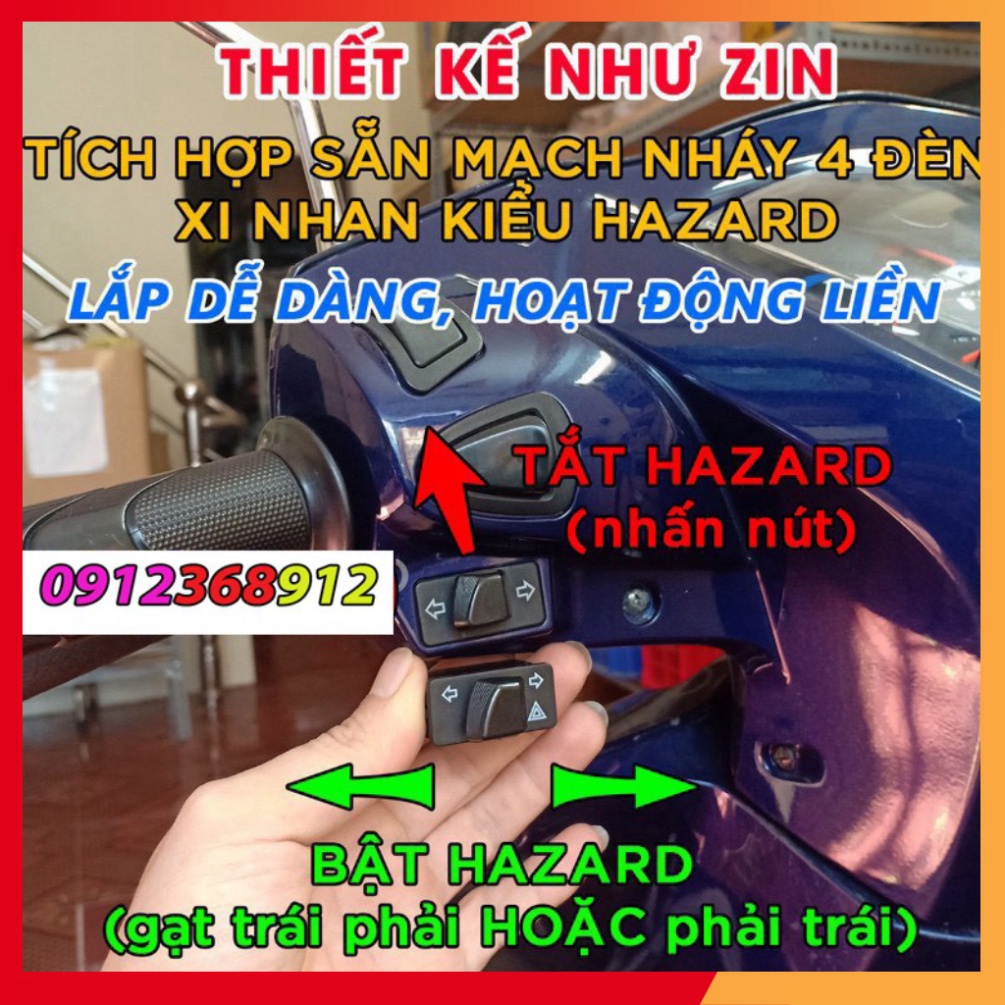 Công tắc xi nhan tích hợp ưu tiên , jack chuyển , cục chớp điện tử , ting tong , công  tắc pasing sh