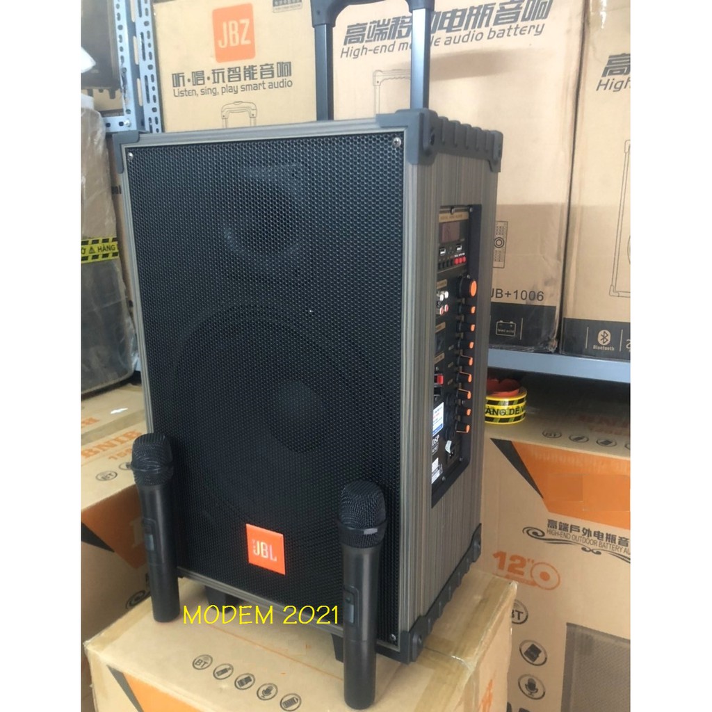 Loa kẹo kéo karaoke JBL1204, 700W bass 3 tấc thùng gỗ, tặng kèm 2 micro không dây hát hay, bền giá rẻ