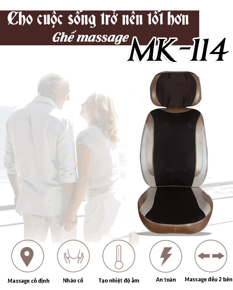 Nệm massage xe hơi 3D cao cấp MK114 - Thanh lý hàng trưng bày