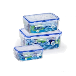 Bộ hộp thực phẩm chữ nhật matsu duy tân bộ 3 hộp cn01 - no.431/433/436. dung tích 500ml-1000ml-1800ml