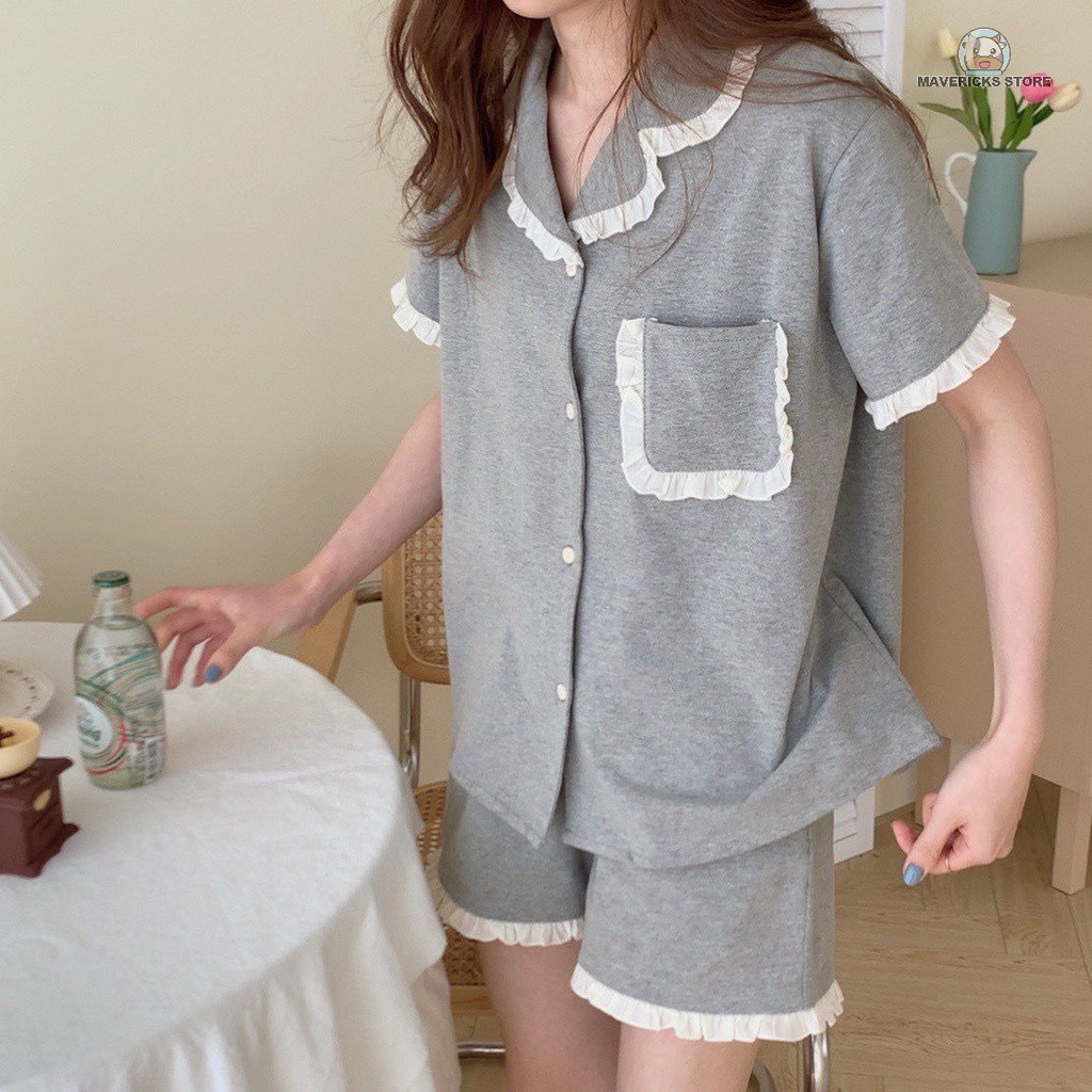 Bộ Đồ Ngủ Ngắn Tay Dáng Rộng Thời Trang Mùa Hè Dễ Thương Dành Cho Nữ
