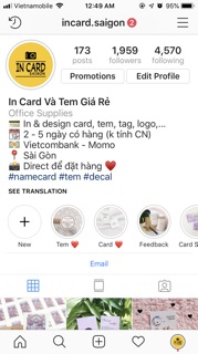 In card và tem giá rẻ