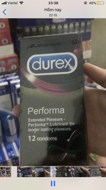 Hộp Durex Performa KÉO DÀI THỜI GIAN QUAN HỆ hộp 12 chiếc