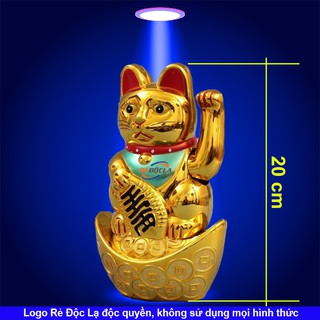 Mèo thần tài đứng trên cục vàng - Loại vừa