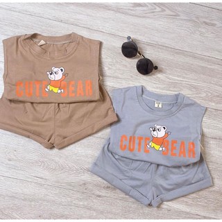 Bộ cộc cotton chú Gấu cho bé trai