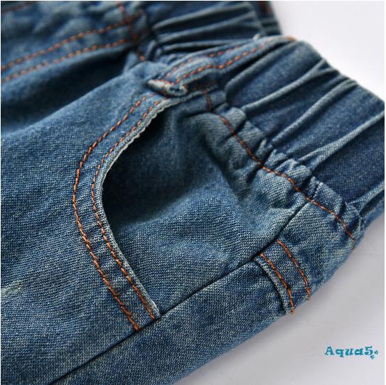 Quần Jeans Dài Lưng Thun Thời Trang Cho Bé Trai