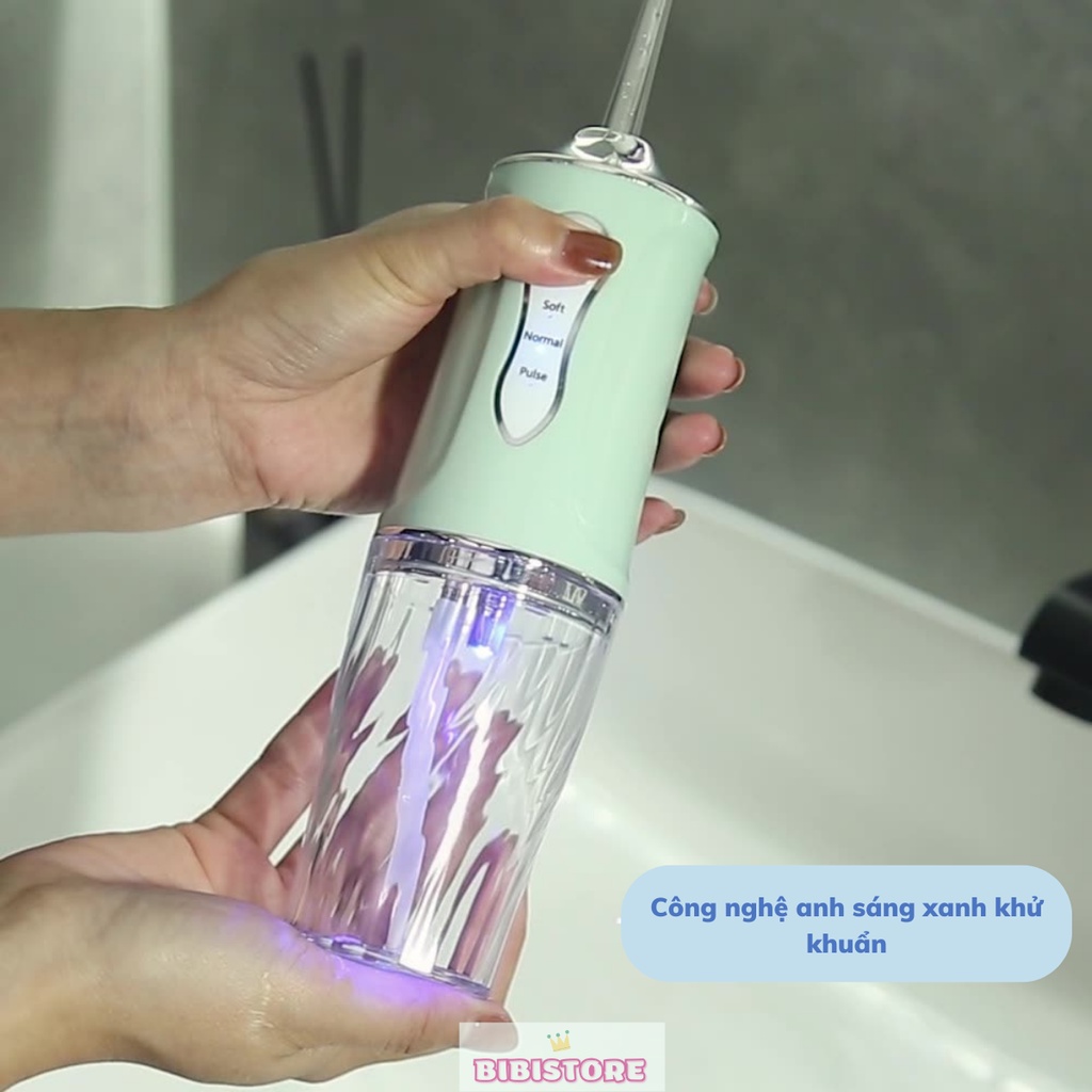 Máy tăm nước cầm tay, Tăm Nước vệ sinh răng Oral Irrigator, Tặng Kèm 4 đầu tăm, mẫu mới nhất 2022