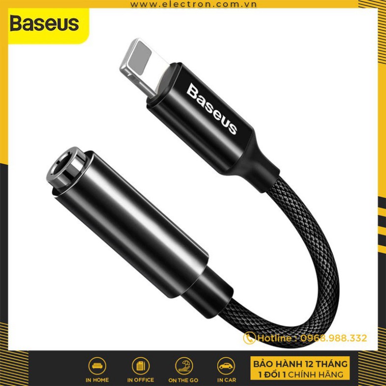 KATIEEL Đầu chuyển Lightning sang Audio AUX 3.5mm Baseus L3.5 (iP Male to 3.5mm Female Adapter support Music / Call)