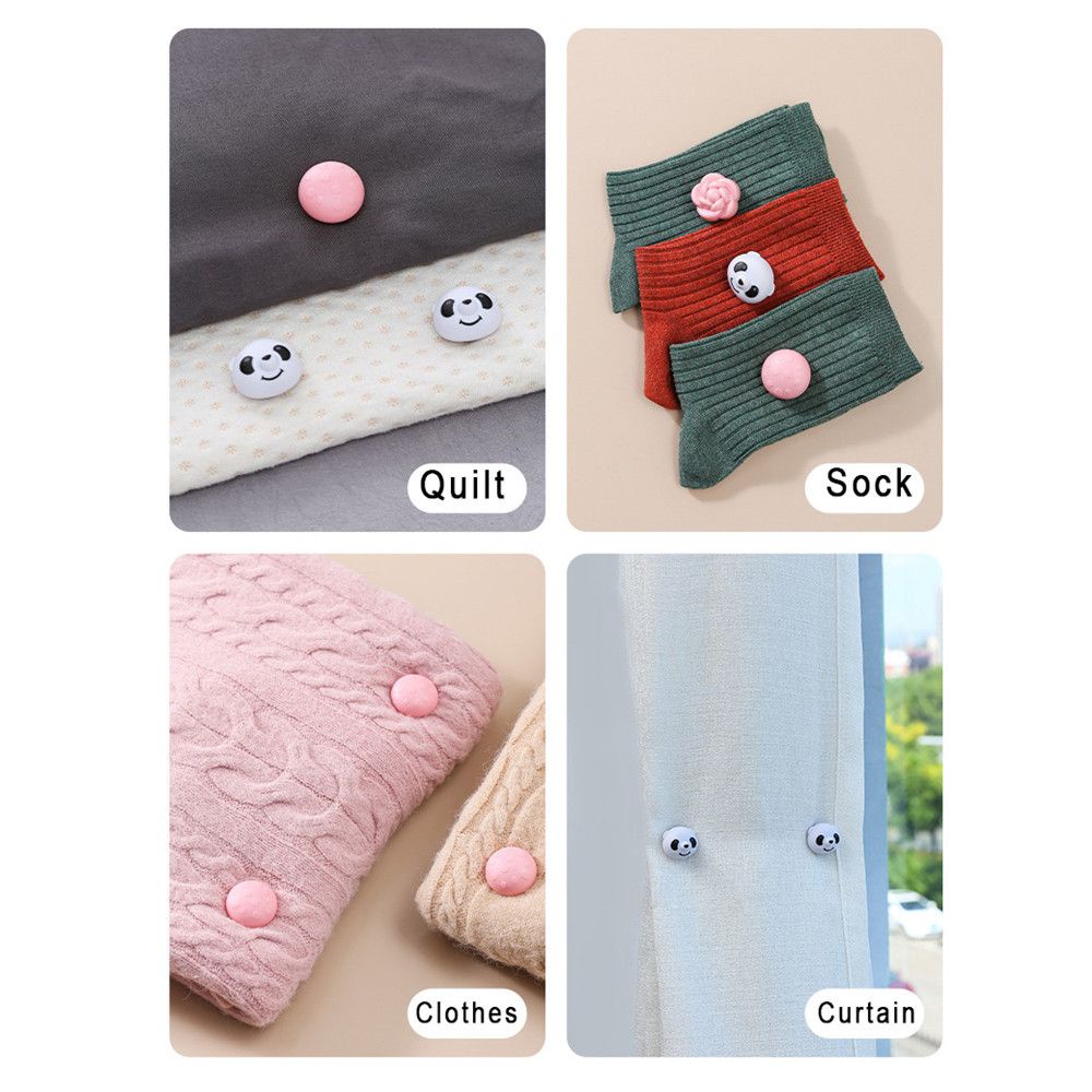 Set 8 Kẹp Cố Định Tấm Trải Giường / Vỏ Chăn Chống Trượt In Họa Tiết Hoa/Gấu Trúc