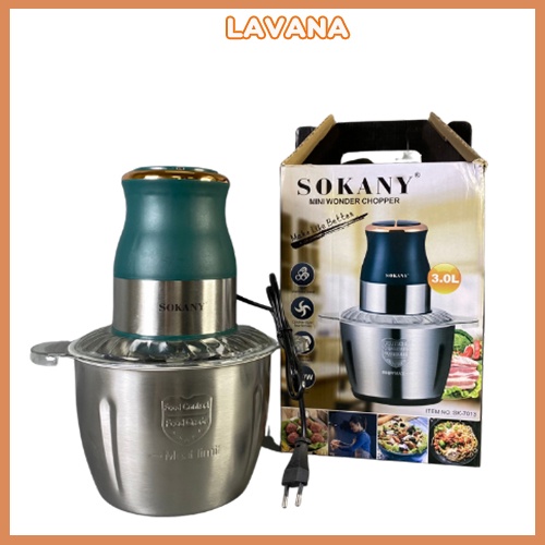 [THANH LÝ] Máy Xay Thịt Đa Năng SOKANY 2 Lít, 3 Lít, 4 Lít- Máy Xay Thực Phẩm Cối Thủy Tinh, Cối Inox Lavana