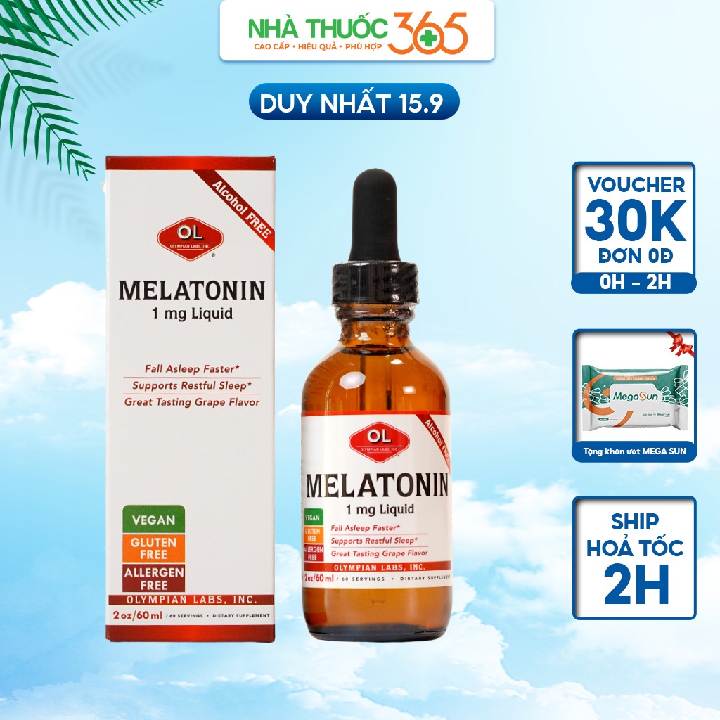 Thực Phẩm Chức Năng Olympian Labs Melatonin 1mg Hỗ Trợ Điều Hoà Và Cải Thiện Giấc Ngủ 60ml